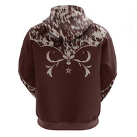 Cowboys Wild West Hoodie Dark Brown Cow Prints - Wonder Print Shop