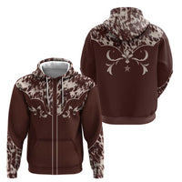 Cowboys Wild West Hoodie Dark Brown Cow Prints - Wonder Print Shop