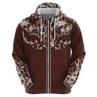 Cowboys Wild West Hoodie Dark Brown Cow Prints - Wonder Print Shop