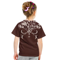 Cowboys Wild West Kid T Shirt Dark Brown Cow Prints - Wonder Print Shop