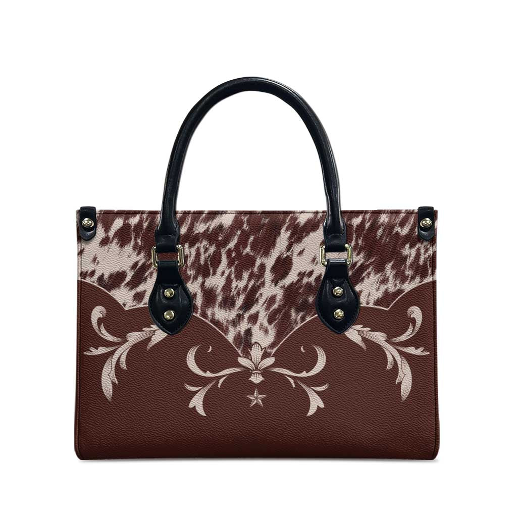 Cowboys Wild West Leather Bag Dark Brown Cow Prints - Wonder Print Shop