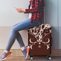 Cowboys Wild West Luggage Cover Dark Brown Cow Prints - Wonder Print Shop