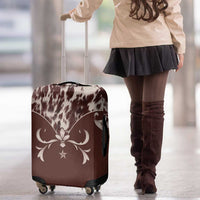 Cowboys Wild West Luggage Cover Dark Brown Cow Prints - Wonder Print Shop