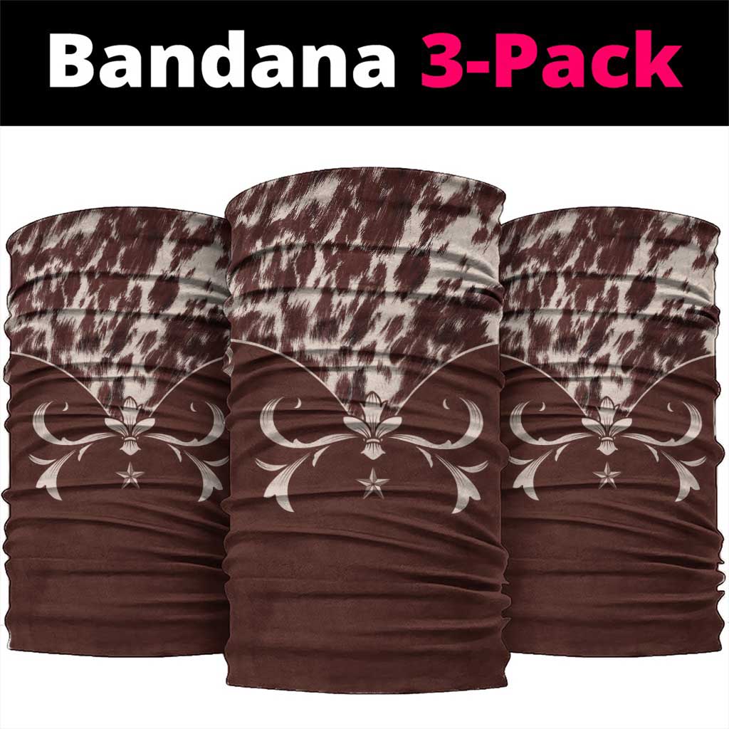 Cowboys Wild West Neck Gaiter Dark Brown Cow Prints - Wonder Print Shop