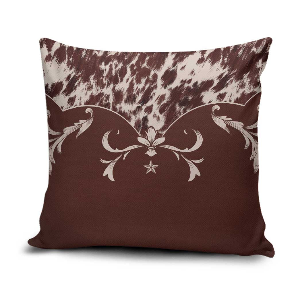 Cowboys Wild West Pillow Cover Dark Brown Cow Prints - Wonder Print Shop