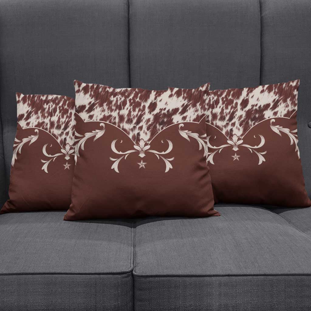 Cowboys Wild West Pillow Cover Dark Brown Cow Prints - Wonder Print Shop
