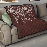 Cowboys Wild West Quilt Dark Brown Cow Prints - Wonder Print Shop