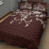 Cowboys Wild West Quilt Bed Set Dark Brown Cow Prints - Wonder Print Shop