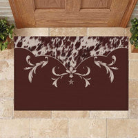 Cowboys Wild West Rubber Doormat Dark Brown Cow Prints - Wonder Print Shop