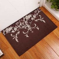 Cowboys Wild West Rubber Doormat Dark Brown Cow Prints - Wonder Print Shop