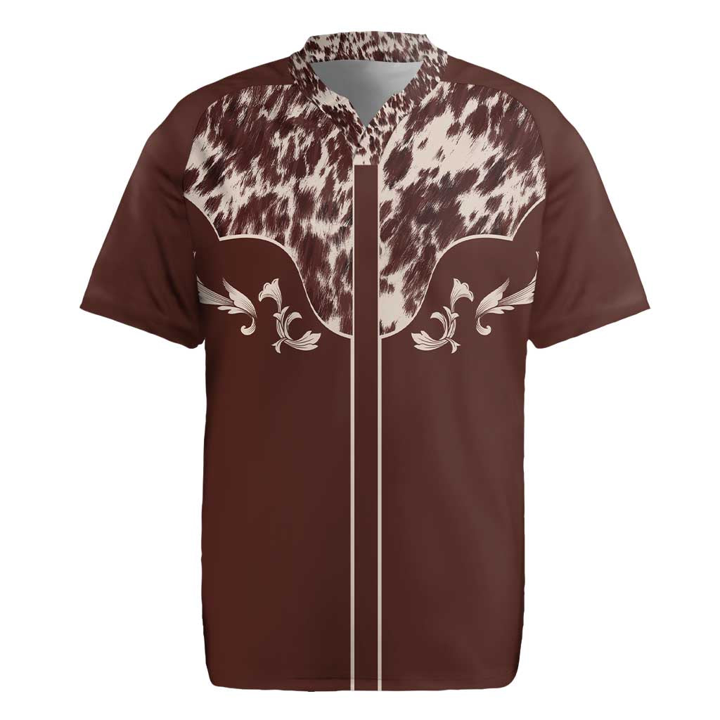 Cowboys Wild West Rugby Jersey Dark Brown Cow Prints - Wonder Print Shop