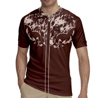 Cowboys Wild West Rugby Jersey Dark Brown Cow Prints - Wonder Print Shop