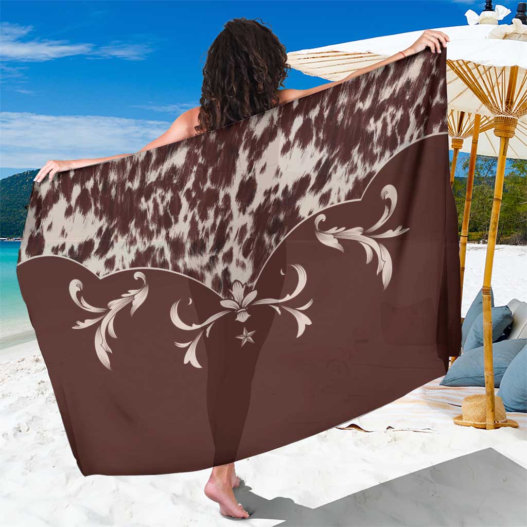 Cowboys Wild West Sarong Dark Brown Cow Prints - Wonder Print Shop