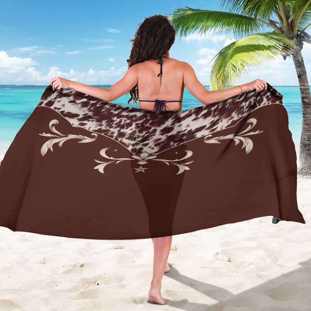 Cowboys Wild West Sarong Dark Brown Cow Prints - Wonder Print Shop