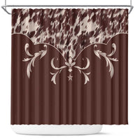 Cowboys Wild West Shower Curtain Dark Brown Cow Prints - Wonder Print Shop