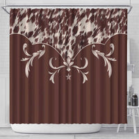 Cowboys Wild West Shower Curtain Dark Brown Cow Prints - Wonder Print Shop