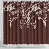 Cowboys Wild West Shower Curtain Dark Brown Cow Prints - Wonder Print Shop