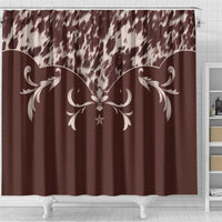 Cowboys Wild West Shower Curtain Dark Brown Cow Prints - Wonder Print Shop
