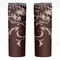 Cowboys Wild West Skinny Tumbler Dark Brown Cow Prints - Wonder Print Shop