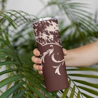 Cowboys Wild West Skinny Tumbler Dark Brown Cow Prints - Wonder Print Shop