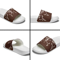 Cowboys Wild West Slide Sandals Dark Brown Cow Prints - Wonder Print Shop