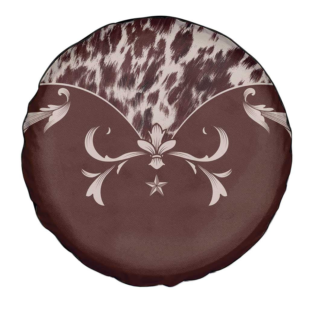 Cowboys Wild West Spare Tire Cover Dark Brown Cow Prints - Wonder Print Shop