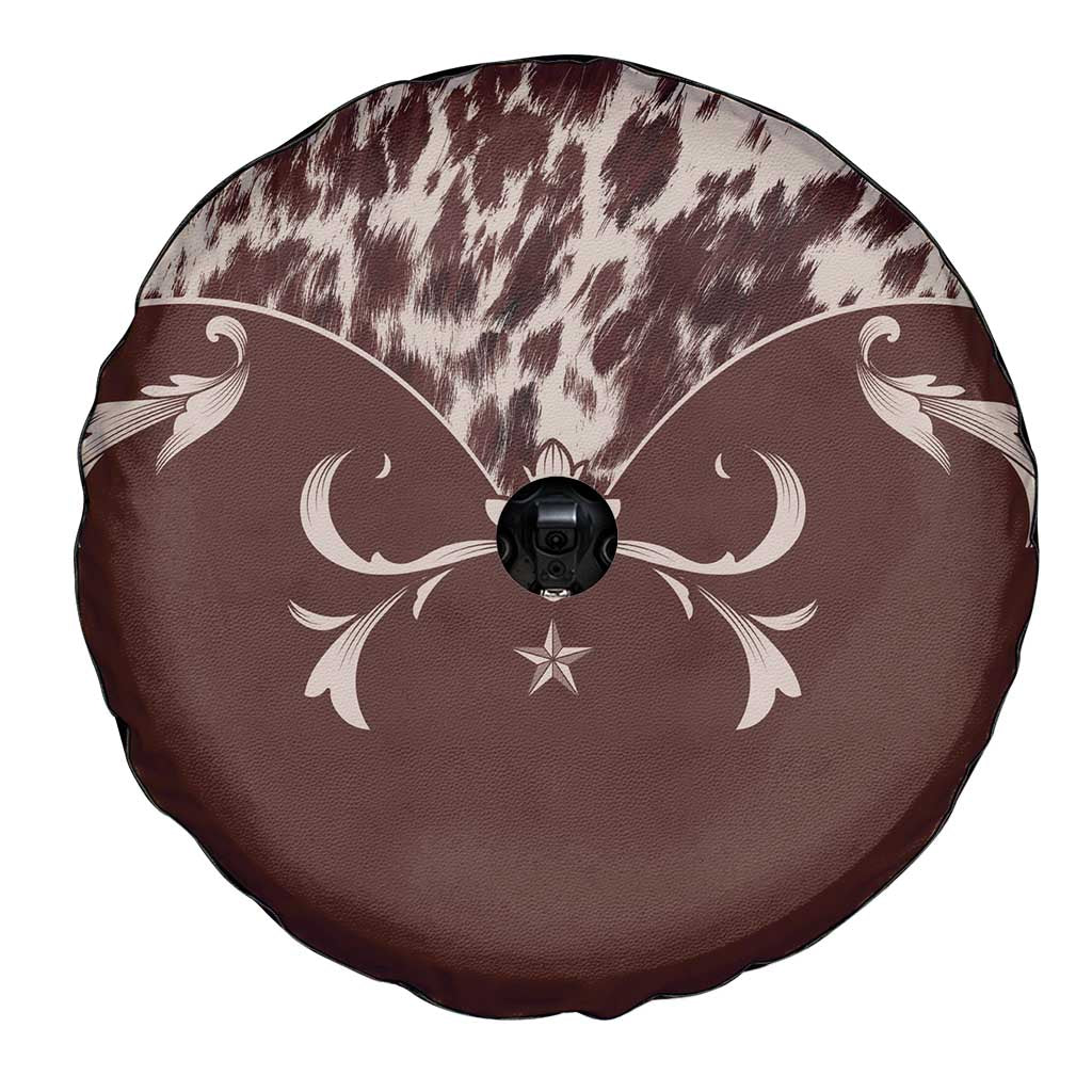 Cowboys Wild West Spare Tire Cover Dark Brown Cow Prints - Wonder Print Shop