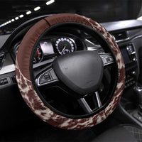 Cowboys Wild West Steering Wheel Cover Dark Brown Cow Prints - Wonder Print Shop