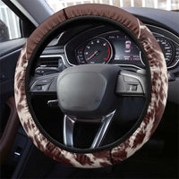 Cowboys Wild West Steering Wheel Cover Dark Brown Cow Prints - Wonder Print Shop