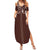 Cowboys Wild West Summer Maxi Dress Dark Brown Cow Prints - Wonder Print Shop