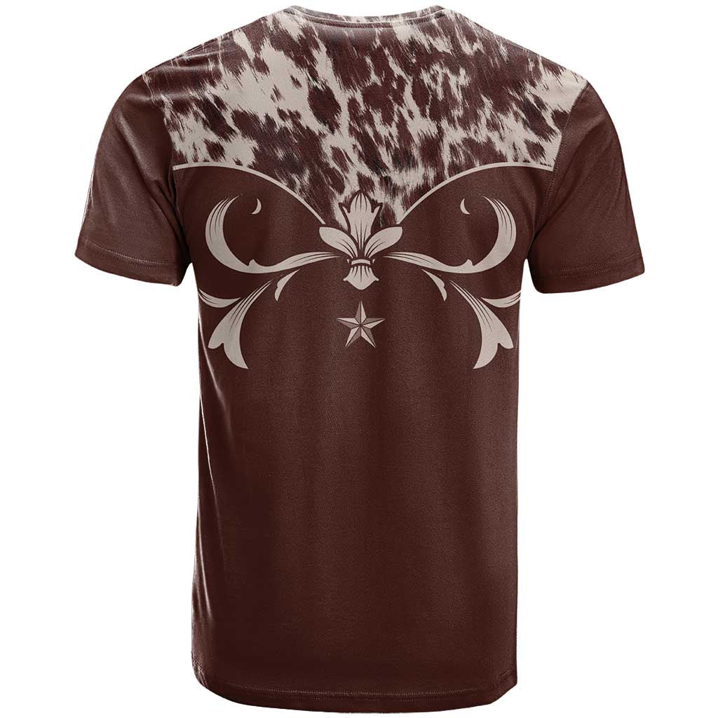 Cowboys Wild West T Shirt Dark Brown Cow Prints - Wonder Print Shop