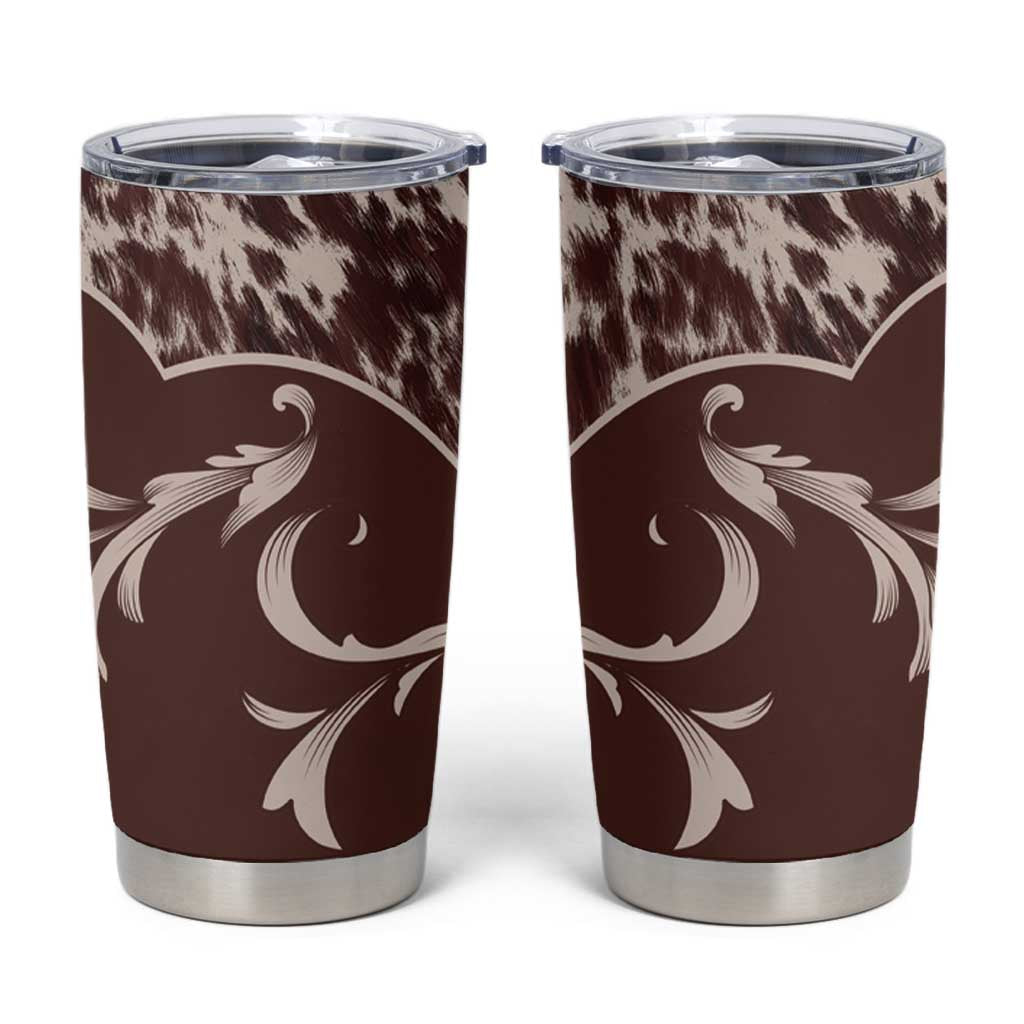 Cowboys Wild West Tumbler Cup Dark Brown Cow Prints - Wonder Print Shop