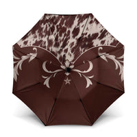Cowboys Wild West Umbrella Dark Brown Cow Prints - Wonder Print Shop