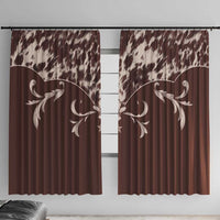 Cowboys Wild West Window Curtain Dark Brown Cow Prints - Wonder Print Shop