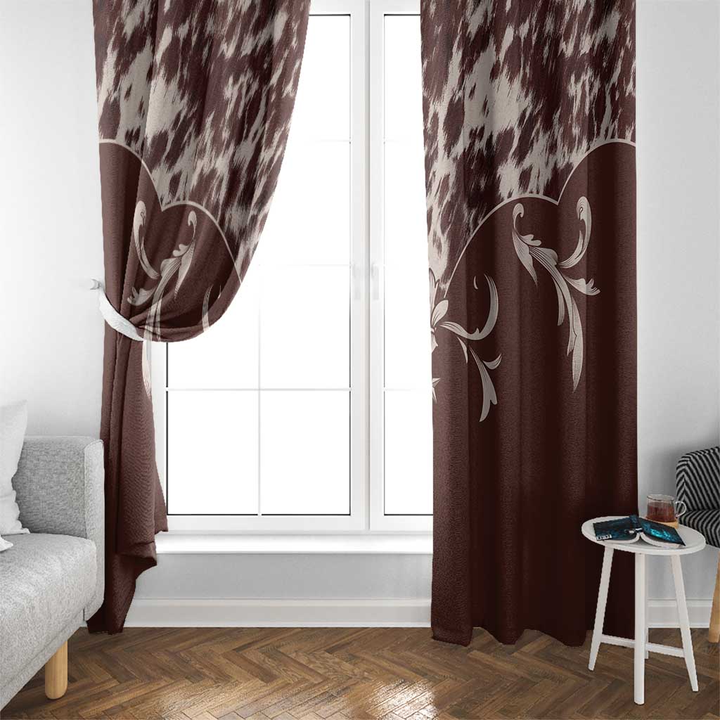 Cowboys Wild West Window Curtain Dark Brown Cow Prints - Wonder Print Shop