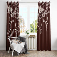 Cowboys Wild West Window Curtain Dark Brown Cow Prints - Wonder Print Shop