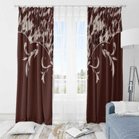 Cowboys Wild West Window Curtain Dark Brown Cow Prints - Wonder Print Shop