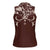 Cowboys Wild West Women Sleeveless Polo Shirt Dark Brown Cow Prints - Wonder Print Shop