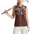 Cowboys Wild West Women Sleeveless Polo Shirt Dark Brown Cow Prints - Wonder Print Shop