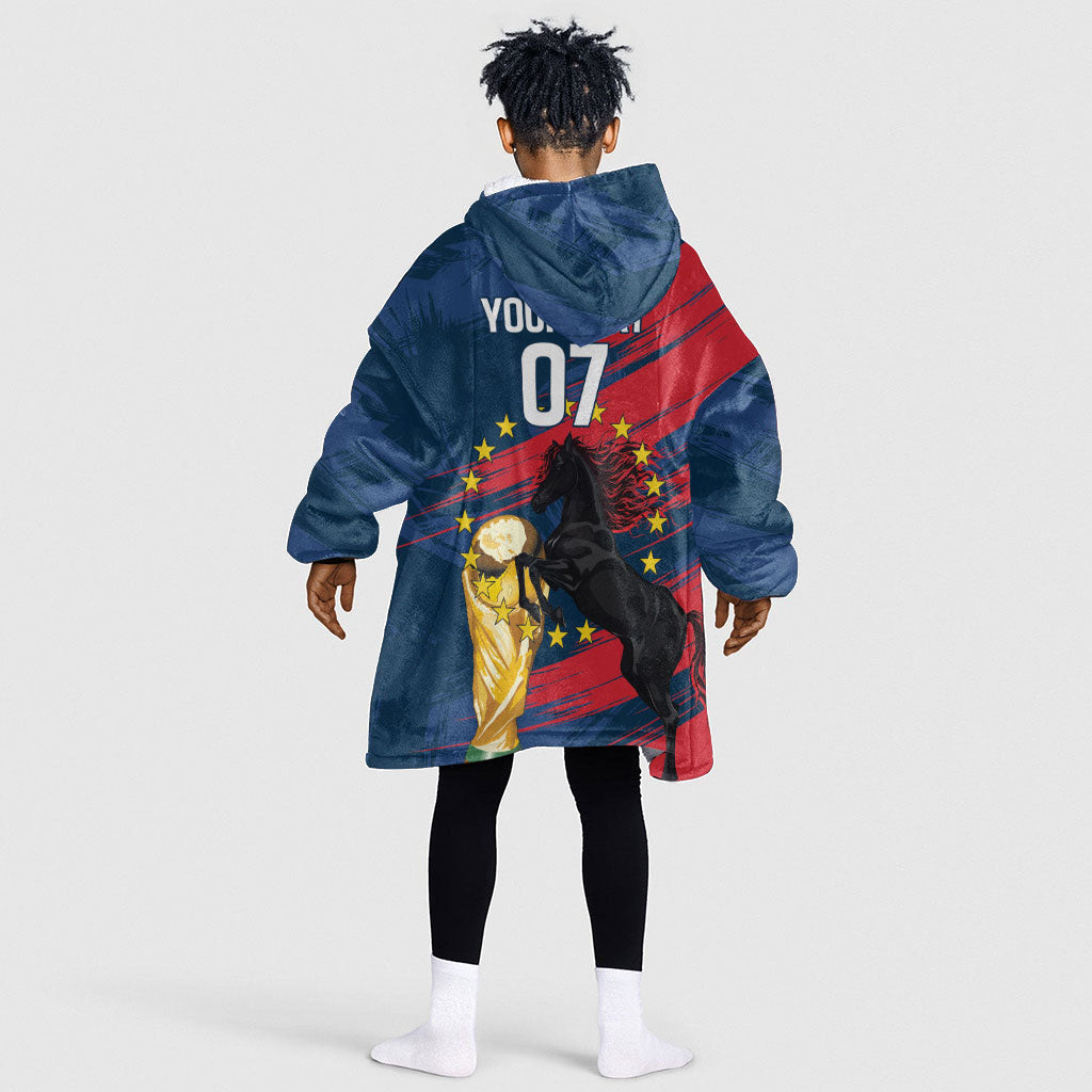 Cape Verde - WC2026 Dark Horse Custom Kid Wearable Blanket Hoodie Our Time Our Story