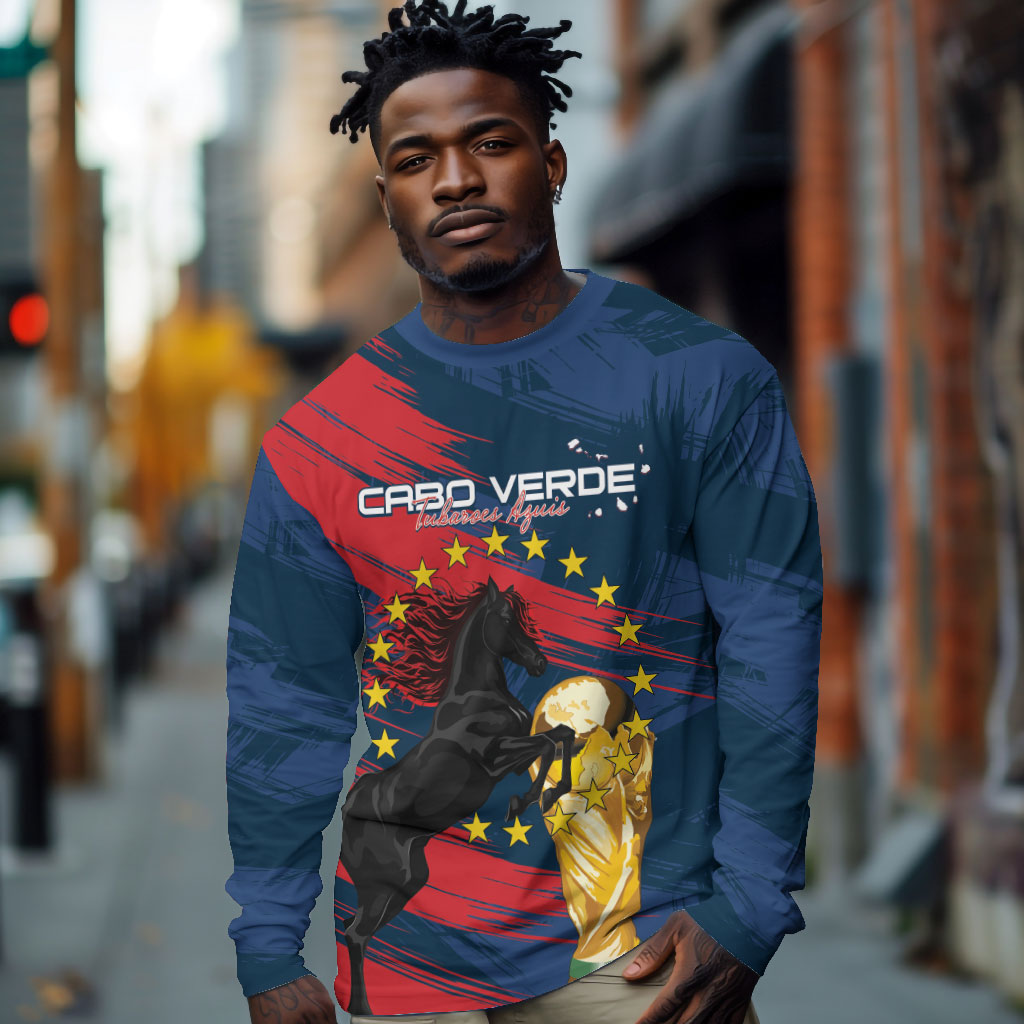 Cape Verde - WC2026 Dark Horse Custom Long Sleeve Shirt Our Time Our Story