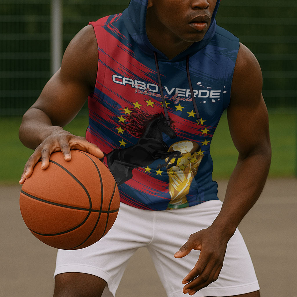 Cape Verde - WC2026 Dark Horse Custom Sleeveless Hoodie Our Time Our Story