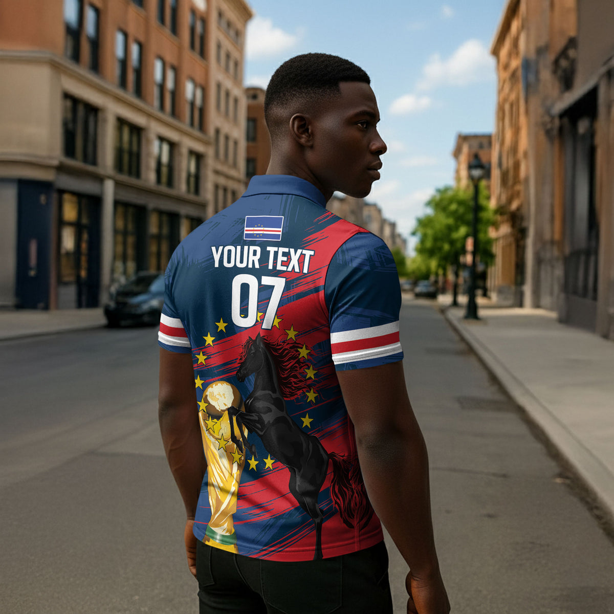Cape Verde - WC2026 Dark Horse Custom Zipper Polo Shirt Our Time Our Story