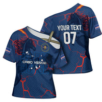 Cape Verde Football WC26 Custom Cross Shoulder Shirt Dark Horse Rising
