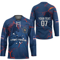 Cape Verde Football WC26 Custom Hockey Jersey Dark Horse Rising