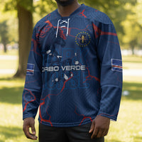 Cape Verde Football WC26 Custom Hockey Jersey Dark Horse Rising