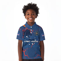 Cape Verde Football WC26 Custom Kid Polo Shirt Dark Horse Rising