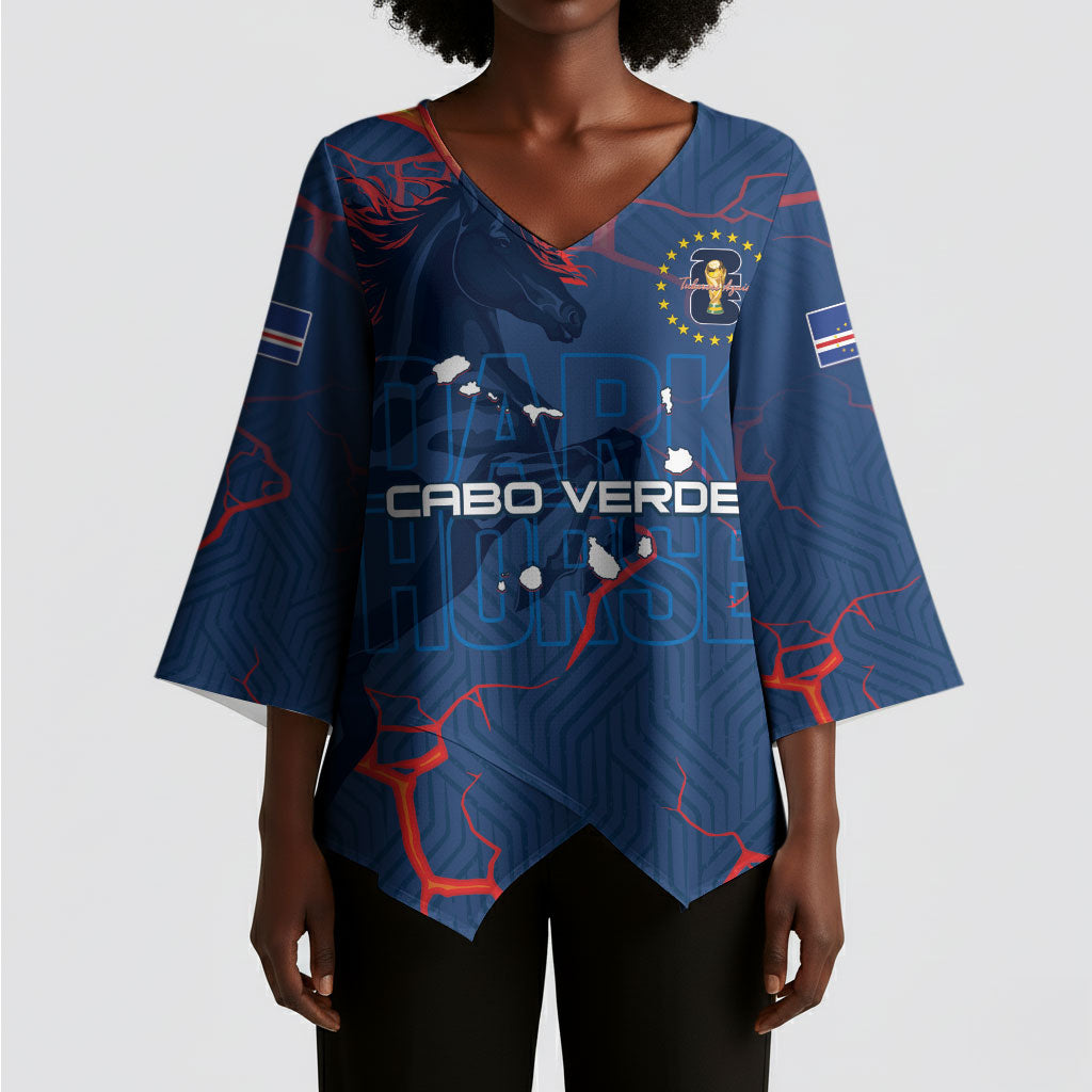 Cape Verde Football WC26 Custom Kimono Sleeve Blouse Dark Horse Rising