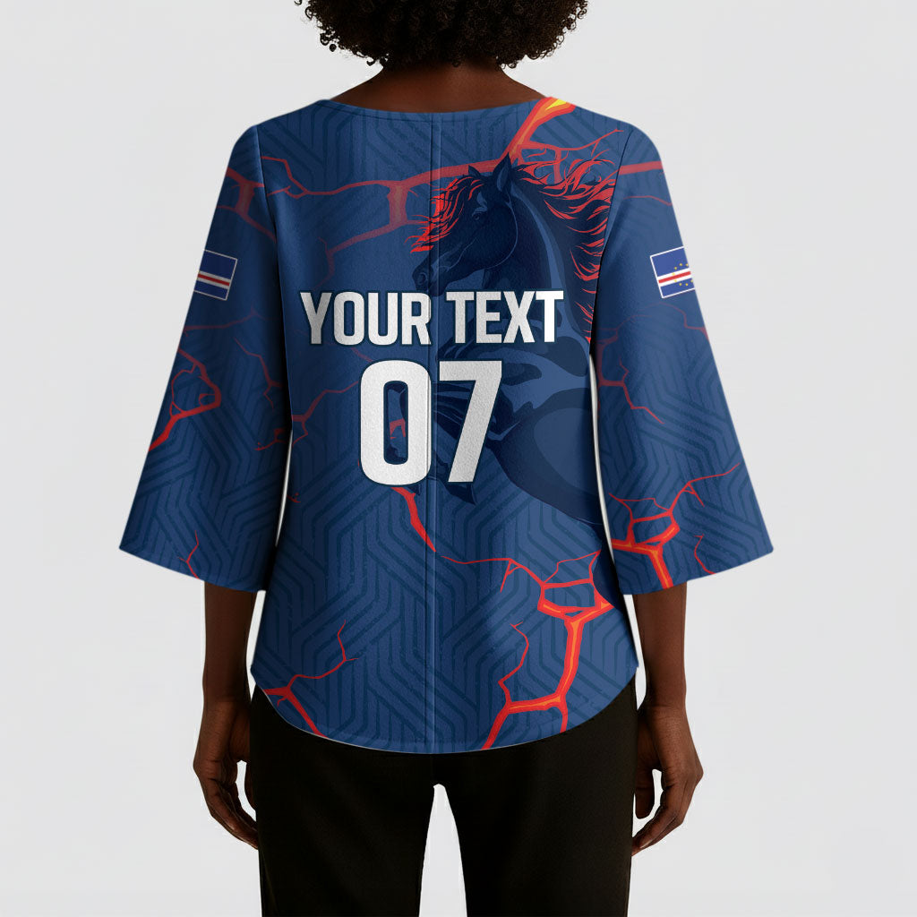 Cape Verde Football WC26 Custom Kimono Sleeve Blouse Dark Horse Rising