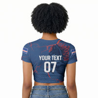 Cape Verde Football WC26 Custom Raglan Cropped T shirt Dark Horse Rising